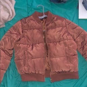 Rose gold puffer coat
